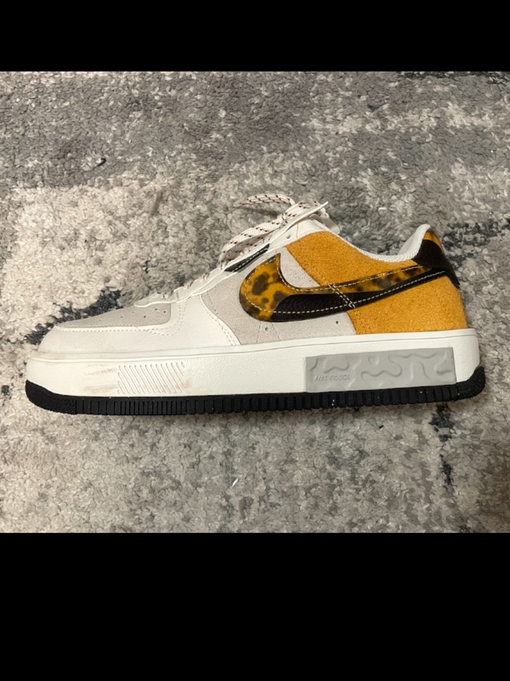 Nike Air Force 1 Low Fontanka Tortoise Shell Size 12W EU 44.5 DR0151-001 No Sole